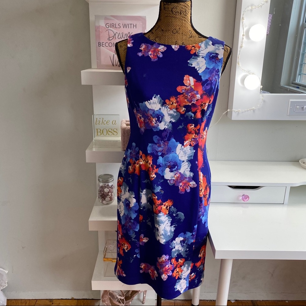 💖Ralph Lauren Floral Royal Blue Dress Size 8
